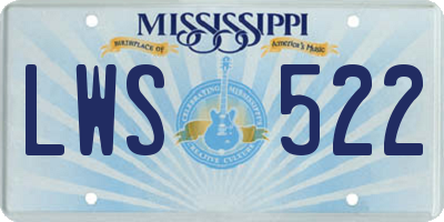 MS license plate LWS522