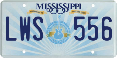MS license plate LWS556