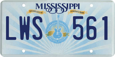 MS license plate LWS561