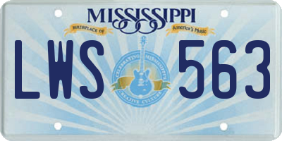 MS license plate LWS563