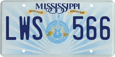 MS license plate LWS566