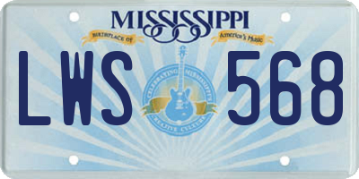 MS license plate LWS568