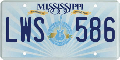 MS license plate LWS586