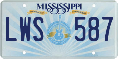 MS license plate LWS587