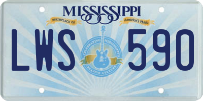 MS license plate LWS590