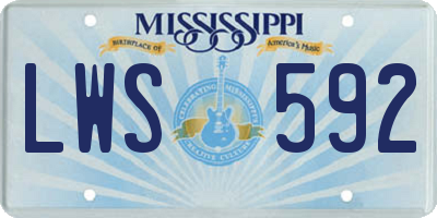 MS license plate LWS592