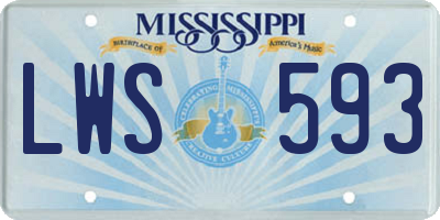 MS license plate LWS593