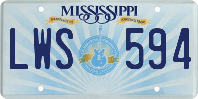 MS license plate LWS594
