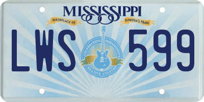 MS license plate LWS599