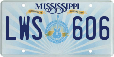 MS license plate LWS606