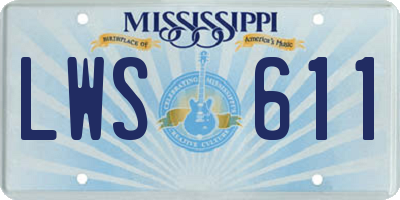 MS license plate LWS611