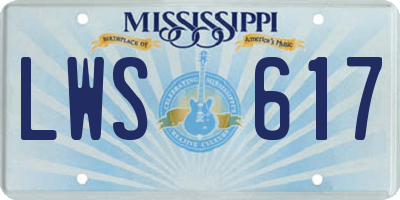MS license plate LWS617