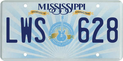 MS license plate LWS628