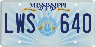 MS license plate LWS640