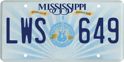 MS license plate LWS649