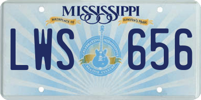 MS license plate LWS656
