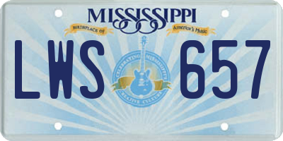 MS license plate LWS657