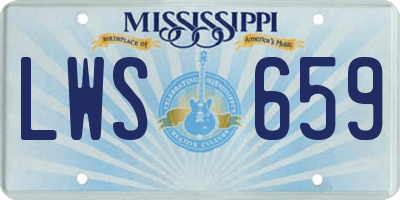 MS license plate LWS659