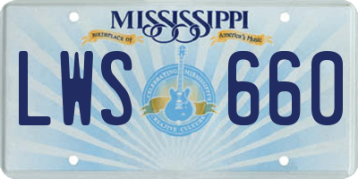 MS license plate LWS660