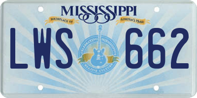 MS license plate LWS662