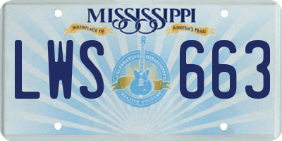 MS license plate LWS663