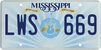 MS license plate LWS669