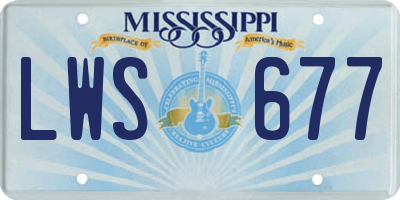 MS license plate LWS677