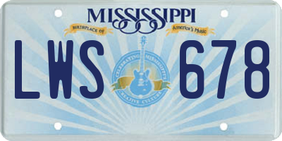 MS license plate LWS678