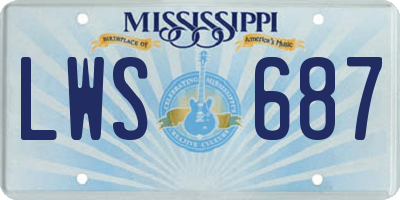 MS license plate LWS687