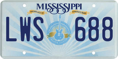 MS license plate LWS688