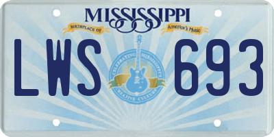 MS license plate LWS693