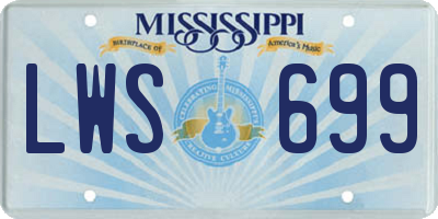 MS license plate LWS699