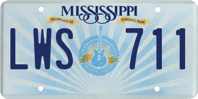MS license plate LWS711