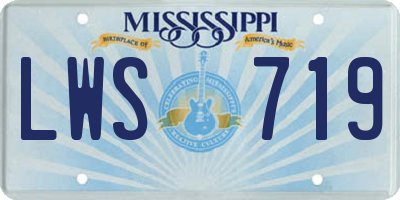 MS license plate LWS719