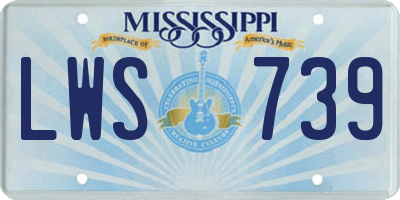 MS license plate LWS739