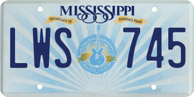 MS license plate LWS745