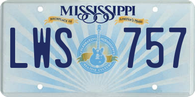 MS license plate LWS757