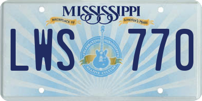 MS license plate LWS770