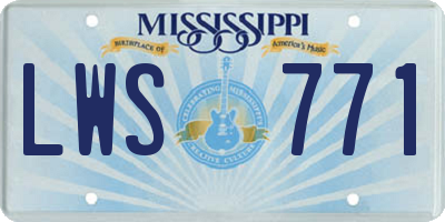 MS license plate LWS771