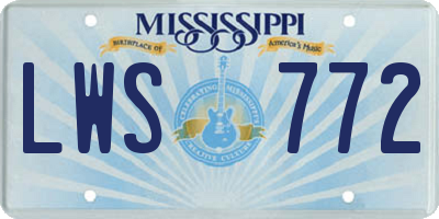 MS license plate LWS772
