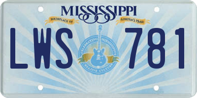 MS license plate LWS781