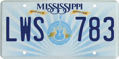 MS license plate LWS783