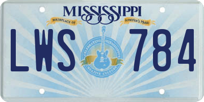 MS license plate LWS784