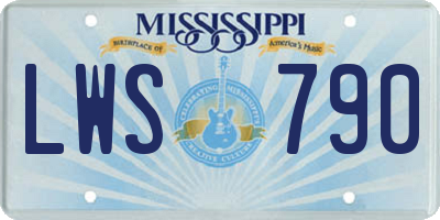 MS license plate LWS790