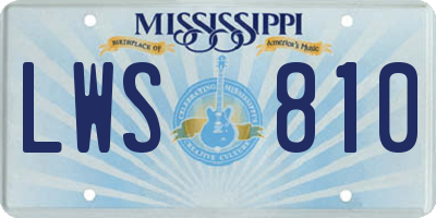 MS license plate LWS810