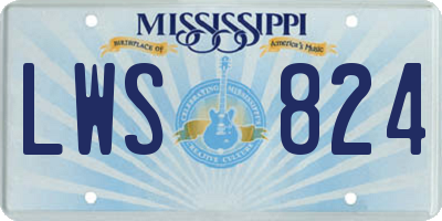MS license plate LWS824