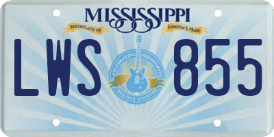 MS license plate LWS855