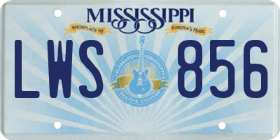 MS license plate LWS856