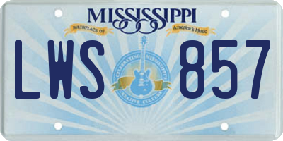 MS license plate LWS857