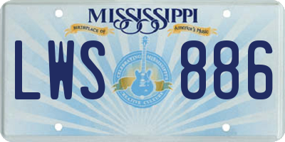 MS license plate LWS886
